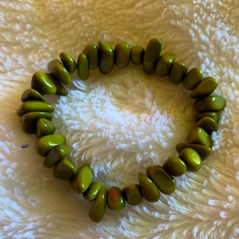 Vintage Solid Jade Stretch Bracelet